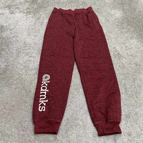 Akademiks Jogger Sweatpants Boys Large Red Fleece Elastic Waist Active 26x28 - Picture 1 of 15